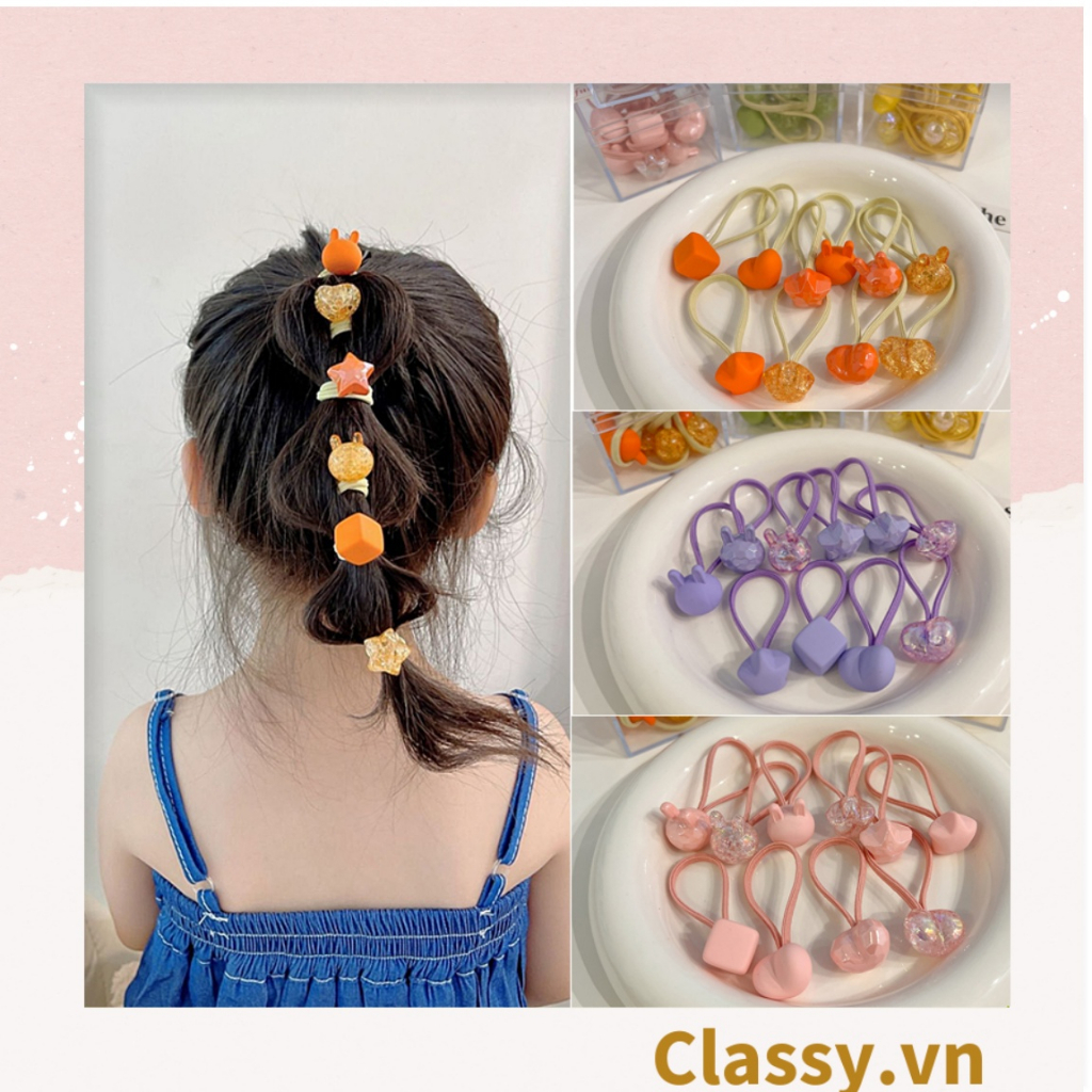 Dây chun cột tóc Classy hình ngôi sao màu xanh đáng yêu cho nữ PK1102