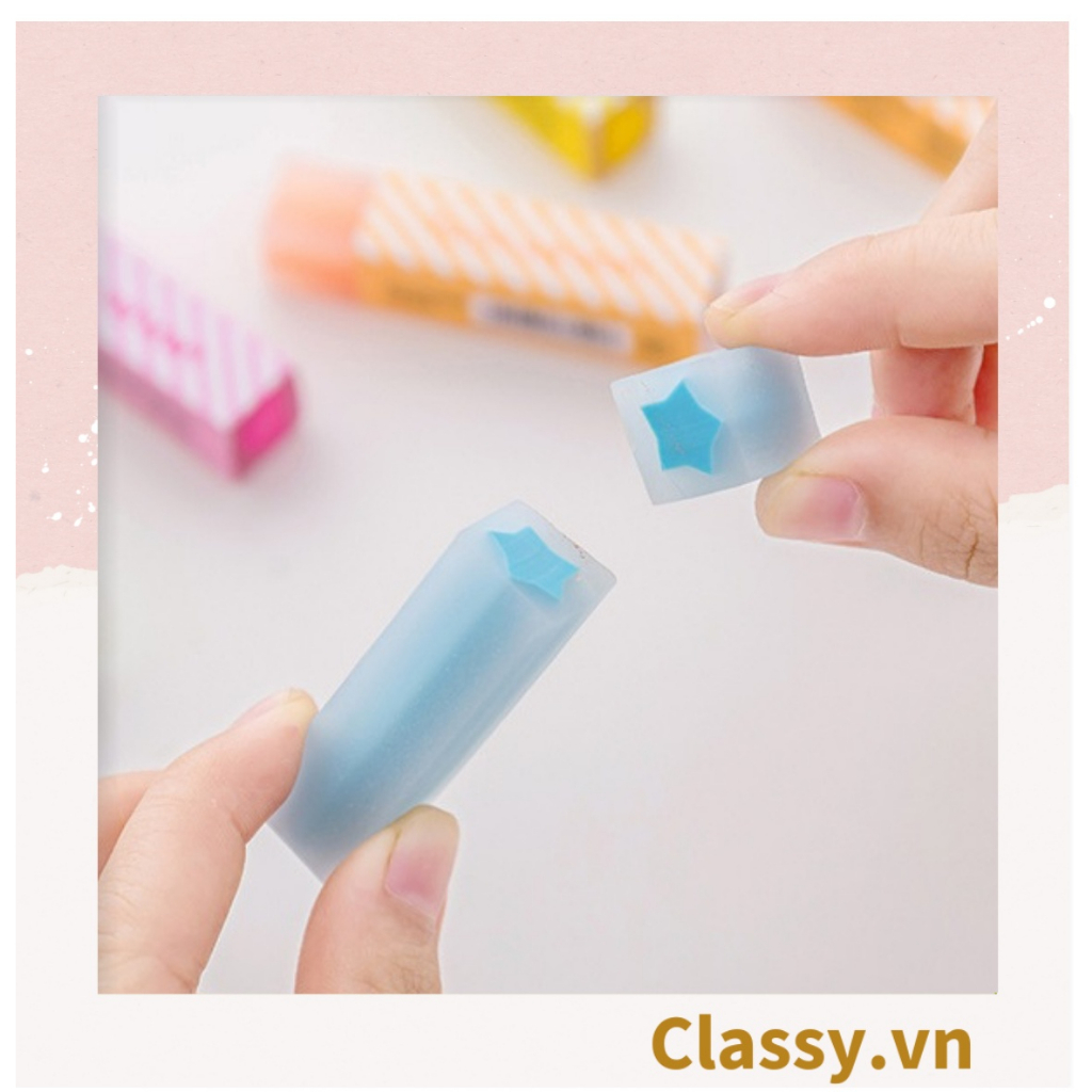 Gôm tẩy Classy hình chữ nhật có ruột hình ngộ sao họa tiết in chữ you're my heart, màu sắc nổi bật PK1198