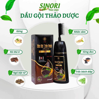Dầu gội phủ bạc thảo dược Trường Thọ Sinori 500ml - Làm đen tóc tự nhiên tại nhà chỉ sau 15 phút