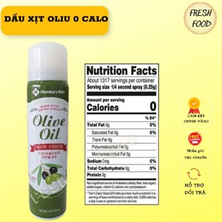 Dầu ăn kiêng 0 calo, dầu ăn giảm cân dạng xịt olive Member's Mark, chai 7oz 700 lần xịt