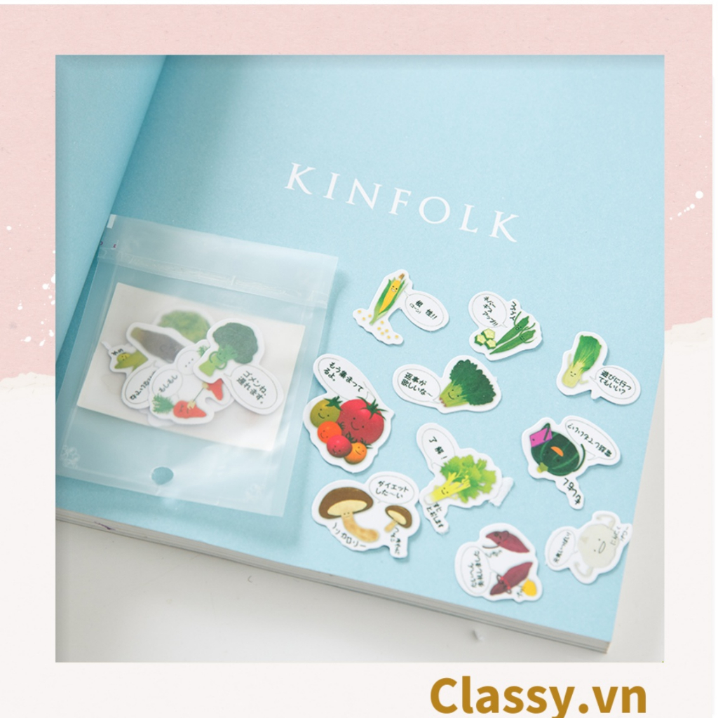 Sticker trang trí mix ngẫu nhiên, dán laptop, điện thoại, sổ, bình nước nhiều họa tiết hoạt hình Classy PK1559