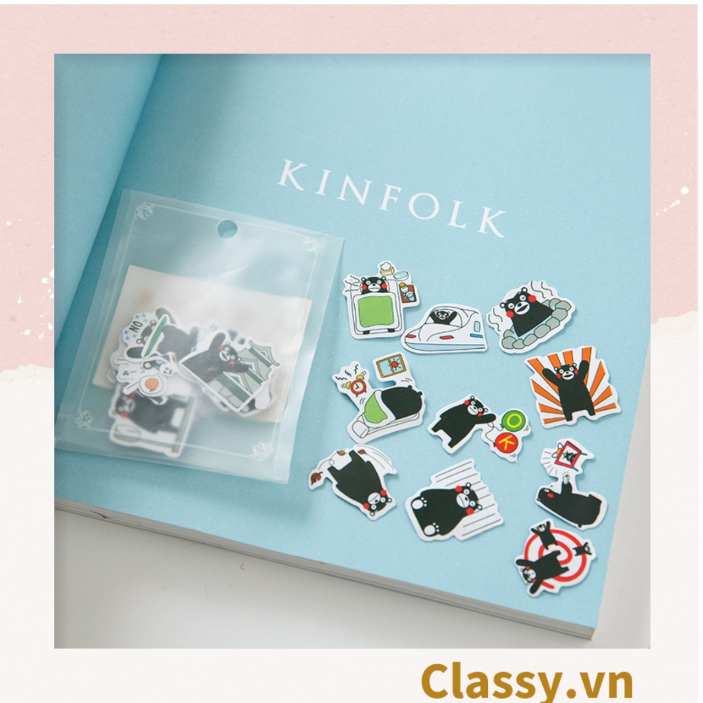 Sticker trang trí mix ngẫu nhiên, dán laptop, điện thoại, sổ, bình nước nhiều họa tiết hoạt hình Classy PK1559