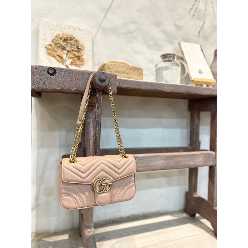 Túi Xách Gucci Marmont Đỏ Kem Size 25  -  By Anh Dinh Phuong