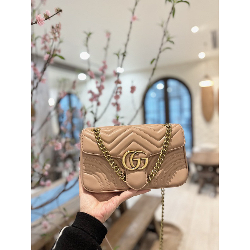 Túi Xách Gucci Marmont Đỏ Kem Size 25  -  By Anh Dinh Phuong