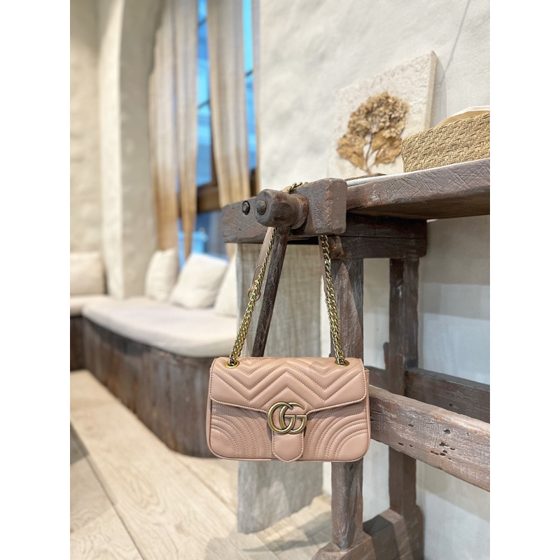 Túi Xách Gucci Marmont Đỏ Kem Size 25  -  By Anh Dinh Phuong