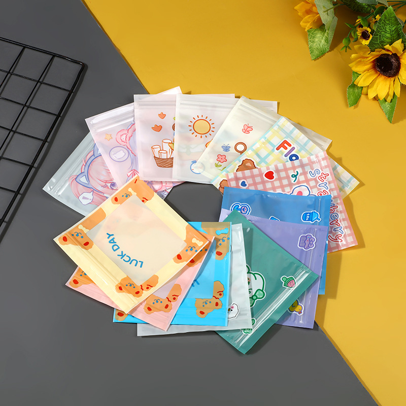 Túi zip mini cute vnctshop, túi zipper nhỏ đựng kẹo đồ phụ kiện trang sức nhựa hoạt hình dễ thương