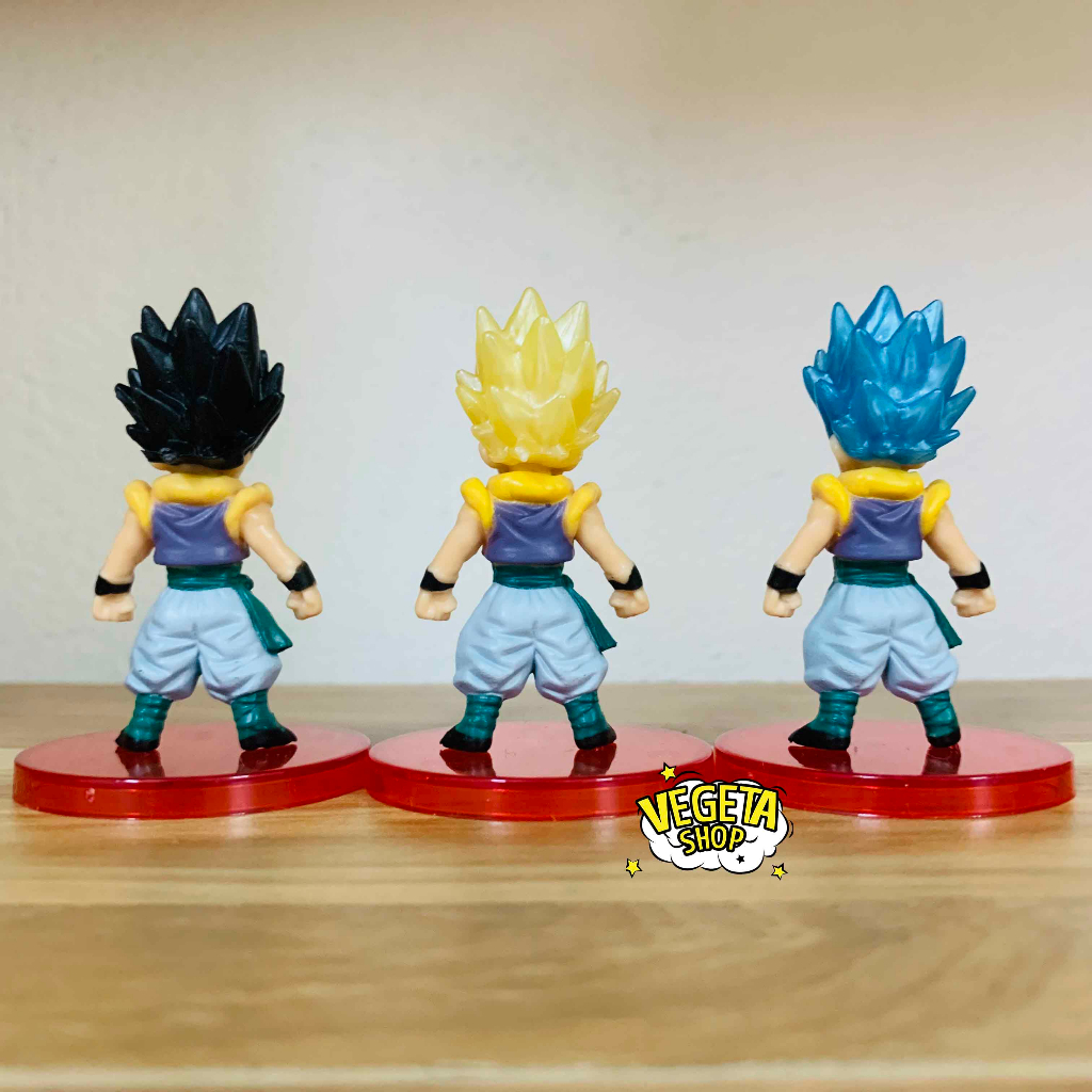 Mô hình Dragon Ball - Set 3 mô hình Gotenks Super Saiyan Blue God SSJ - WCF - Cao 7cm - Figure Dragon Ball Z Kai Super