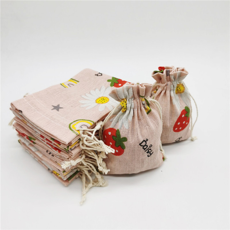 Túi vải mini dây rút cute vnctshop bằng vải bố canvas nhỏ đựng đồ dùng cá nhân xinh dễ thương