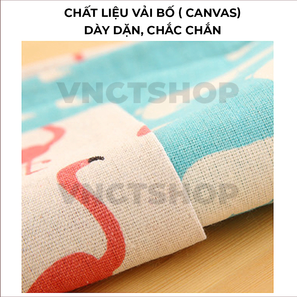 Túi vải mini dây rút cute vnctshop bằng vải bố canvas nhỏ đựng đồ dùng cá nhân xinh dễ thương