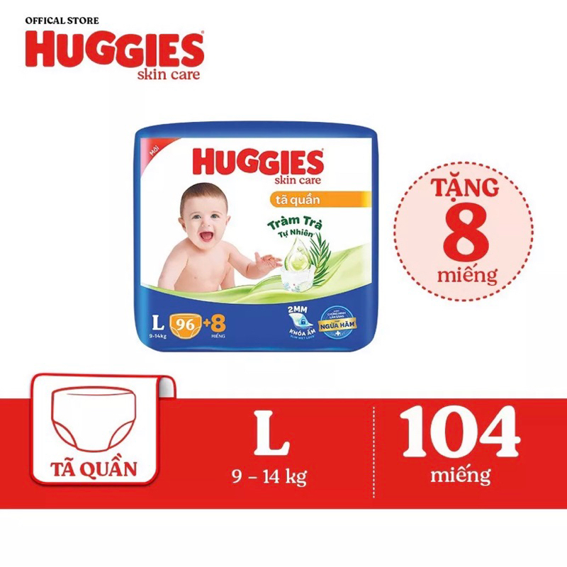 Thùng/Gói Tã Quần Huggies Skincare M106/L104/Xl84/Xxl76