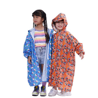 Áo mưa kara vải dù dây kéo trẻ em Size S cao 90-110cm - Dày bít , Màu ngẫu nhiên