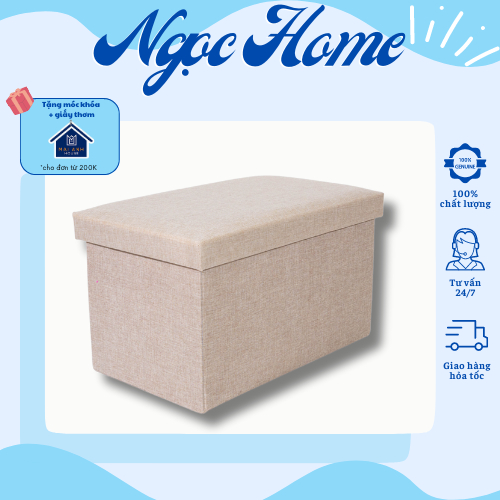 Hộp đựng đồ kiêm ghế ngồi nhiều màu NGỌC HOME đôn ghế sofa gấp gọn dễ dàng di chuyển tiện lợi dọn gàng