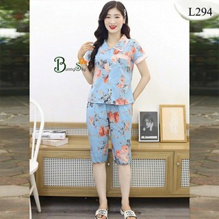 [BunnySky] Đồ bộ mặc nhà, đồ bộ nữ mặc ở nhà mẫu lửng lụa nhẹ mát