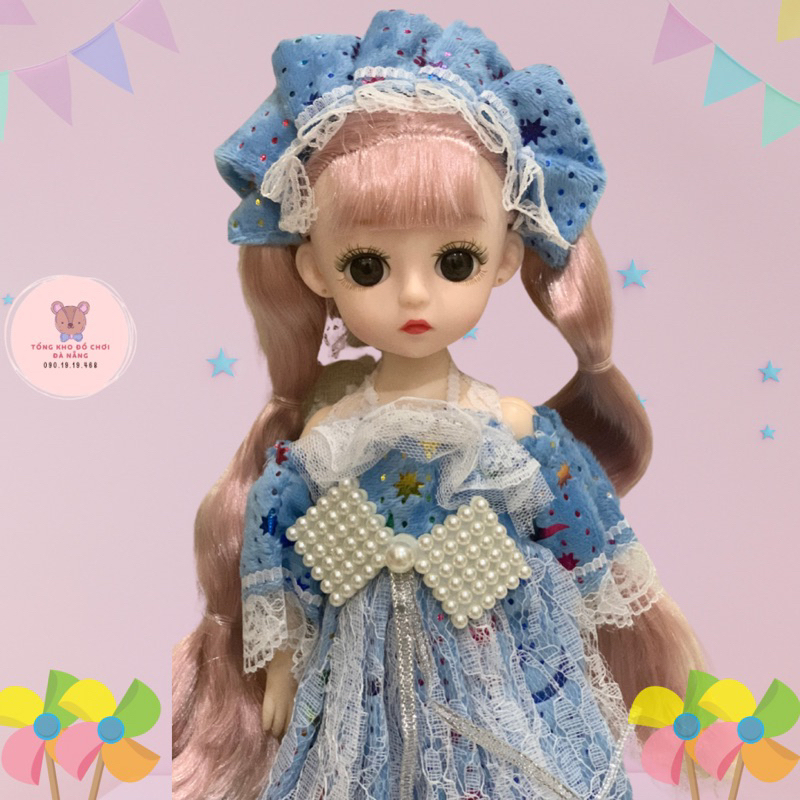 Đồ chơi búp bê công chúa mắt 3D chiều cao 30cm có khớp cử động linh hoạt