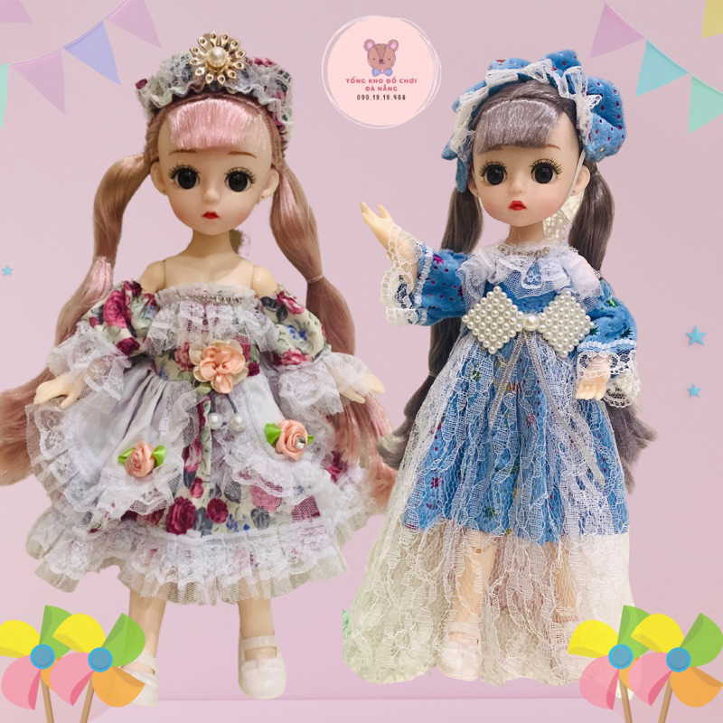 Đồ chơi búp bê công chúa mắt 3D chiều cao 30cm có khớp cử động linh hoạt