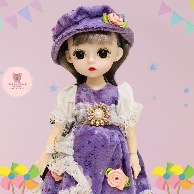 Đồ chơi búp bê công chúa mắt 3D chiều cao 30cm có khớp cử động linh hoạt
