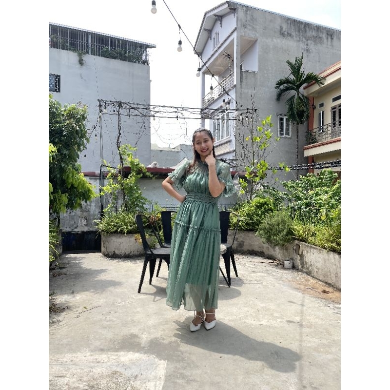 Arwen Design - Ocean Breeze - Váy tơ bọt xanh - Váy dáng A