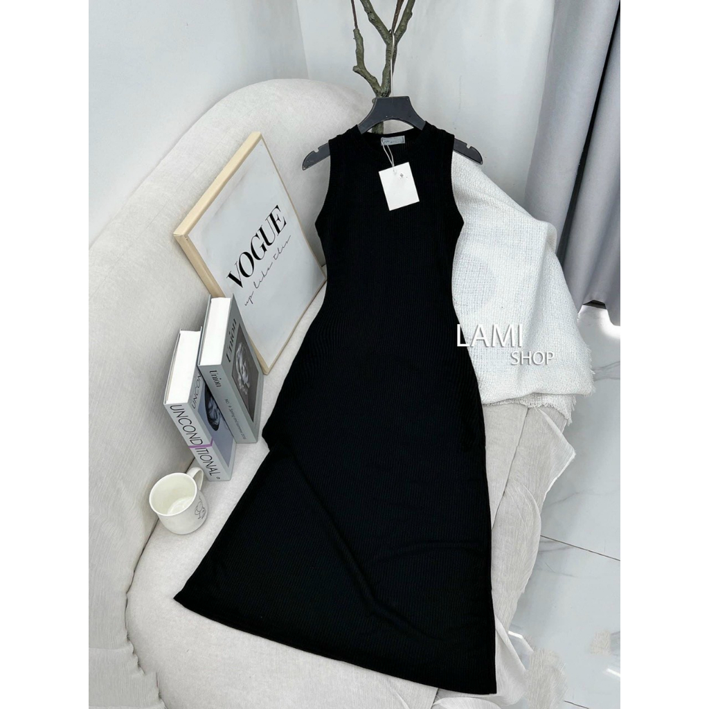 Đầm body thun gân dáng dài 3 màu tôn da, tôn dáng phù hợp đi chơi, dạ hội, dự tiệc