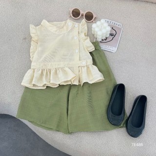 Đồ bộ bé gái thiết kế chất đũi mềm mát size