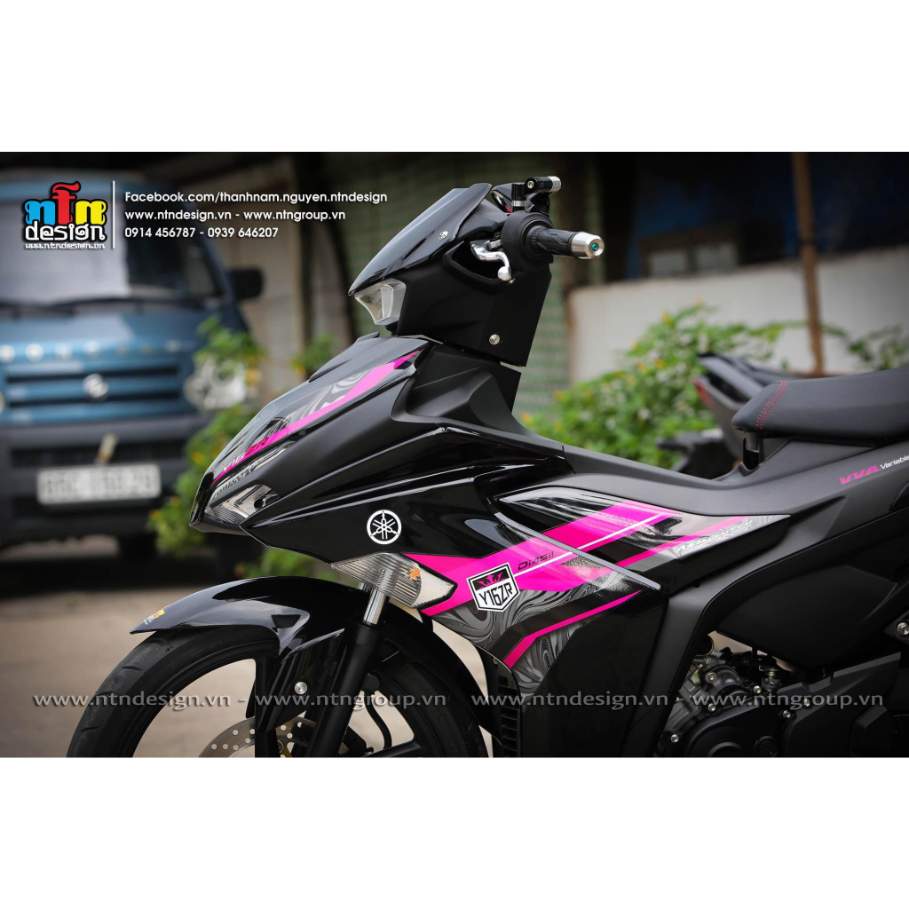 Tem rời exciter 155 y16zr đen hồng mẫu cover 2023 cực đẹp , tem 3 lớp bền màu
