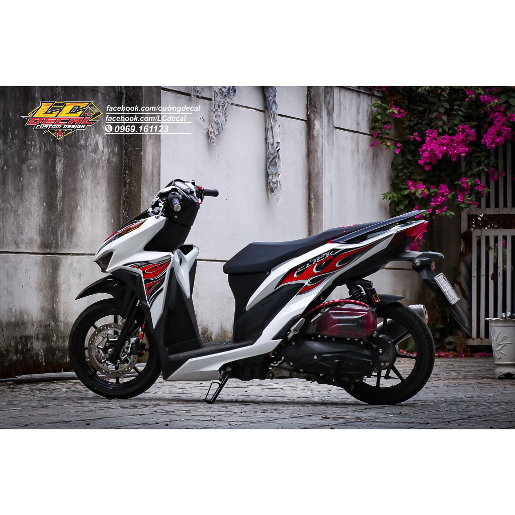 Tem rời Vario 150 trắng đen lửa mẫu ( Hót ) 2023 , tem 3 lớp bền màu