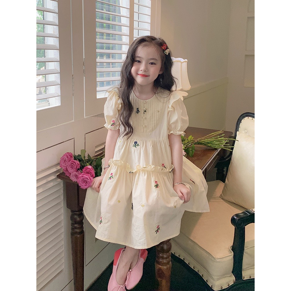 Váy Đầm Trẻ Em Thiết Kế Babydoll Công Chúa Hoa Nhí Xinh Dễ Thương Đi Chơi Biển Mùa Hè Cho Bé Gái Size Nhí - Đại