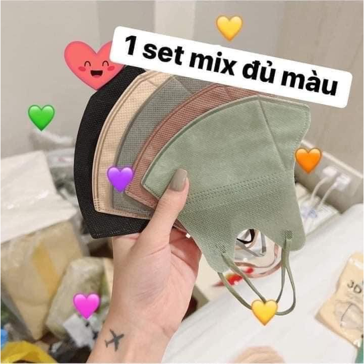 Thùng 100 chiếc Khẩu Trang 5D Thái Lan CAREON Kháng Khuẩn, Nhiều Màu Lạ Hottrend