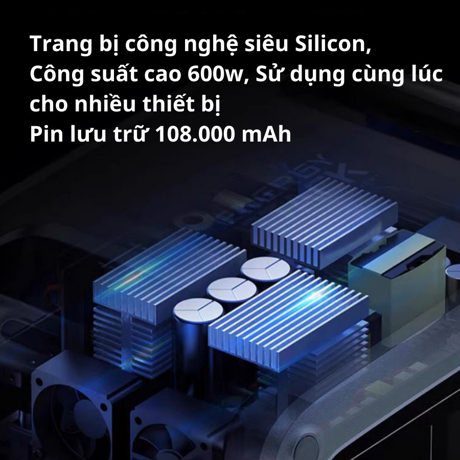 Trạm sạc đa năng Baseus công xuất đầu ra 600w/576wh dung lượng lưu trữ 108.000mAh, kích thước 29*22*18cm