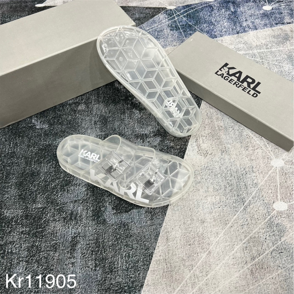 Dép Sandald Karl In Chữ Siêu Đẹp - Dép Quai Ngang Karl Trong Suốt Siêu Chất Hot Nhất 2023