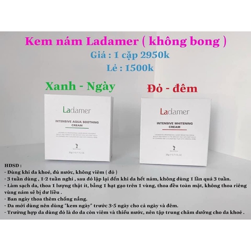 Bộ kem dưỡng trắng da giảm nám Ladamer Intensive Whitening Cream