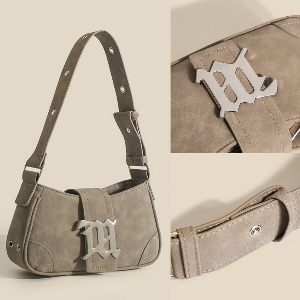 Túi xách nữ đeo vai phong cách Y2K họa tiết chữ M thời trang Âu Mỹ