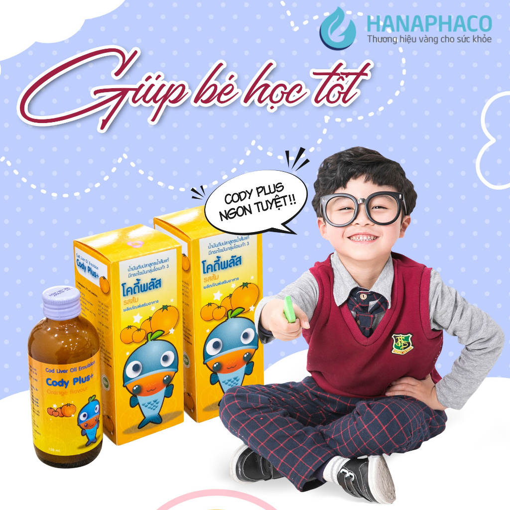 Dầu gan cá tuyết Cody Plus+ - Thông minh sáng mắt - 120ml