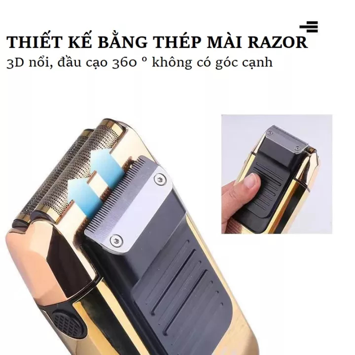Máy Cạo Râu Kemei KM 2028 Chính Hãng - Máy Cạo Râu Kemei Thiết Kế Sang Trọng Tích Hợp Lưỡi Kép 3 Cấp Tốc Độ Cạo Êm Sát