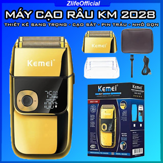 Máy Cạo Râu Kemei KM 2028 Chính Hãng - Máy Cạo Râu Kemei Thiết Kế Sang Trọng Tích Hợp Lưỡi Kép 3 Cấp Tốc Độ Cạo Êm Sát