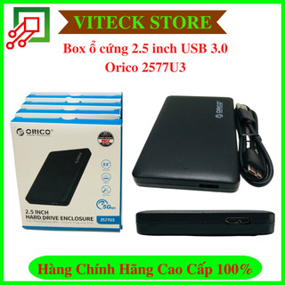 Box ổ cứng 2.5 inch USB 3.0 Orico 2577U3 - hỗ trợ HDD và SSD sẵn cáp kèm theo - Chính hãng