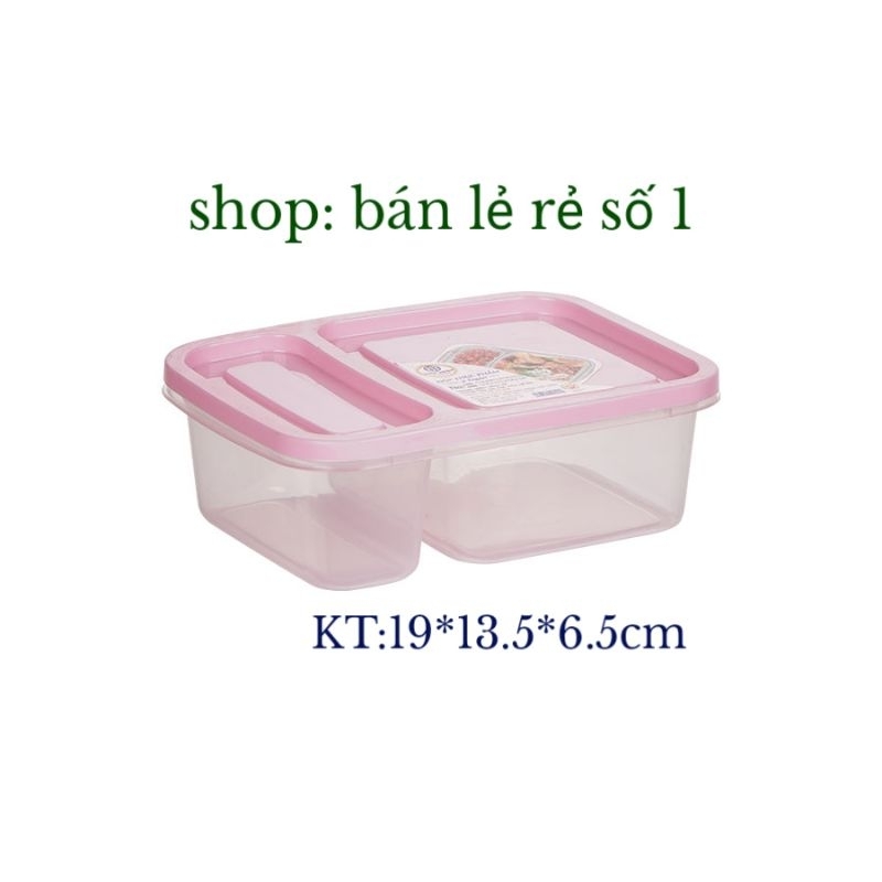Hộp đựng thực phẩm, loại hai ngăn tiện lợi bền đẹp nhựa Việt Nhật cao cấp
