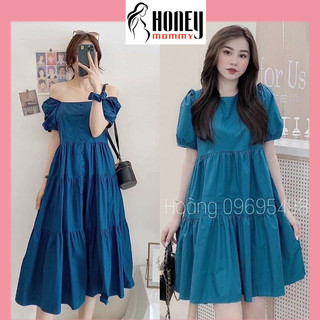 Đầm Bầu Váy Bầu Trễ Vai Đầm Bầu Dự Tiệc Mùa Hè Cổ Vuông Dáng Dài Đi Biển Đi Chơi Sang Chảnh HD2614 Honey Mommy