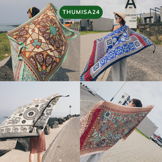 Khăn Choàng Boho Họa Tiết Thổ Cẩm Đi Biển