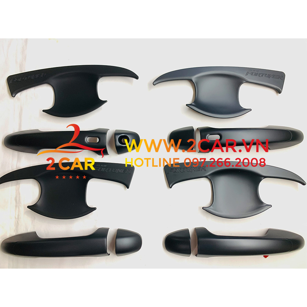 Ốp Tay Nắm, Hõm Cửa Xe Toyota Fortuner 2017- 2023 Hàng nhựa màu Đen Cao Cấp