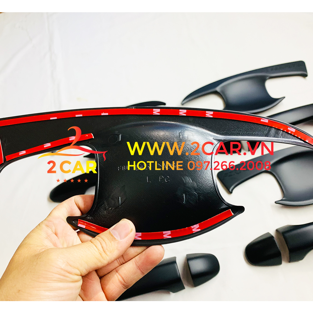 Ốp Tay Nắm, Hõm Cửa Xe Toyota Fortuner 2017- 2023 Hàng nhựa màu Đen Cao Cấp