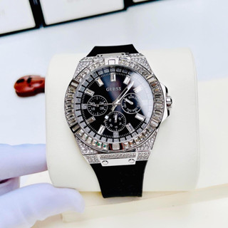  Đồng hồ nam Guess Quartz Black Silicone Men's Watch GW0208G1 - GW0208G2 Authentic Full box Luxury Diamond Watch 