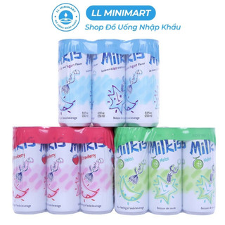 Lốc 6 lon nước soda sữa milkis sữa chua/dưa gang/chuối 250ml/lon