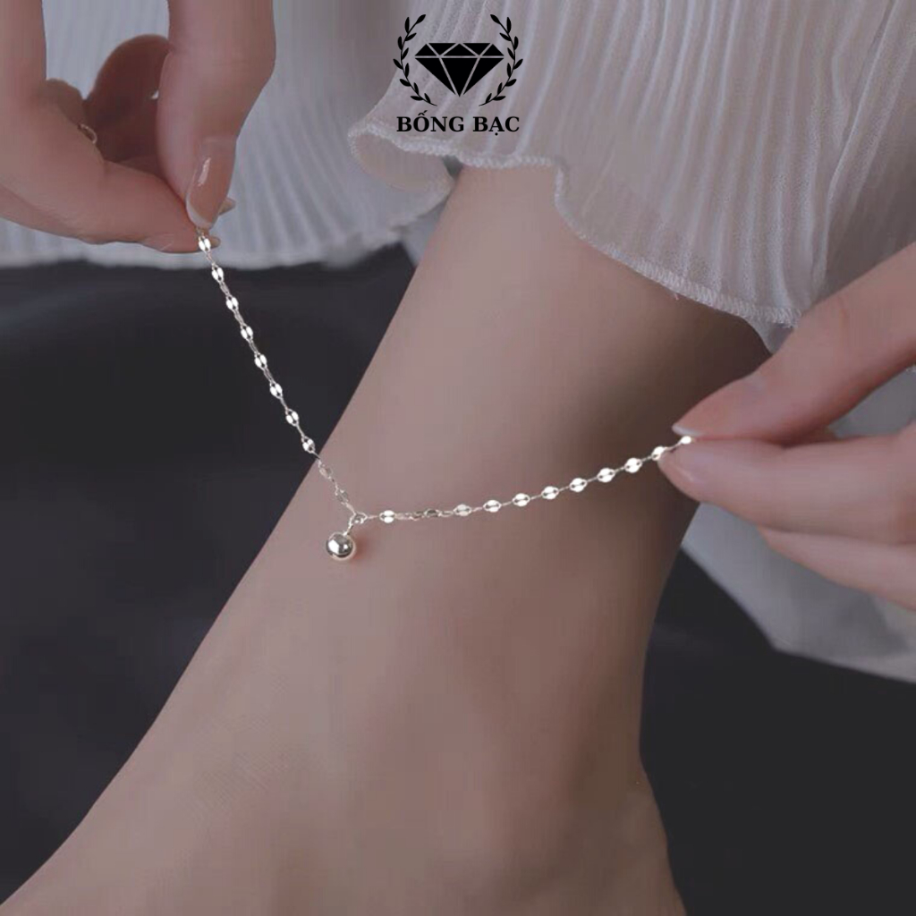 Lắc Chân Bạc Nữ Basic Hạt Bi Hot Trend Cá Tính Chất Liệu Bạc Ý LCB07