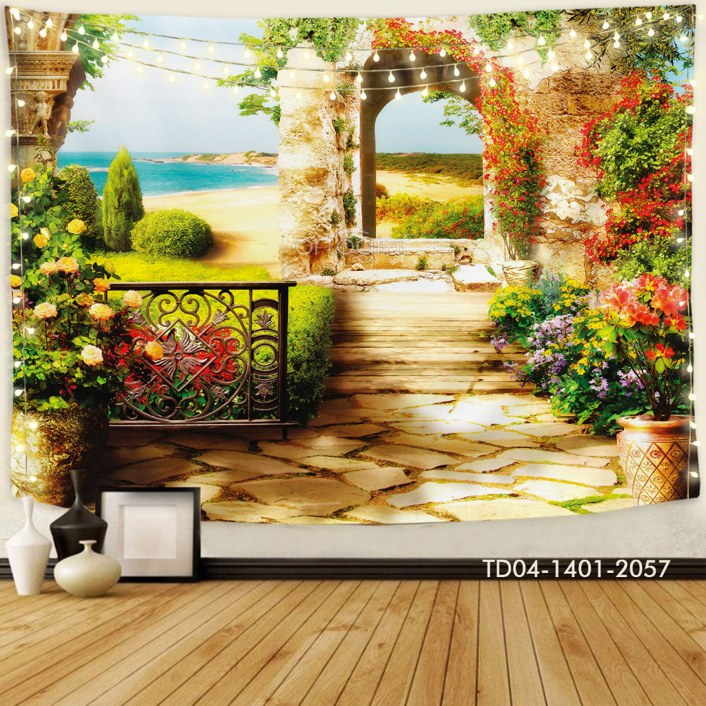 Tranh vải treo tường decor phòng khách, phòng ngủ, sự kiện Tặng kèm bộ móc treo