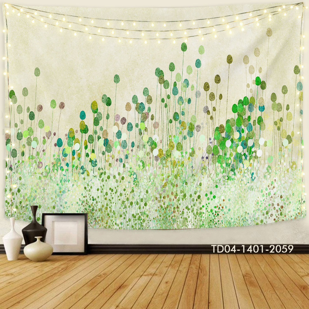 Tranh vải treo tường decor phòng khách, phòng ngủ, sự kiện Tặng kèm bộ móc treo