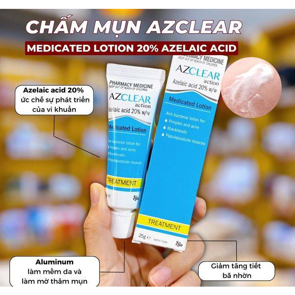 Kem Mụn Azclear 20% Azelaic Acid Mờ Thâm Và Giảm Mụn - 25g