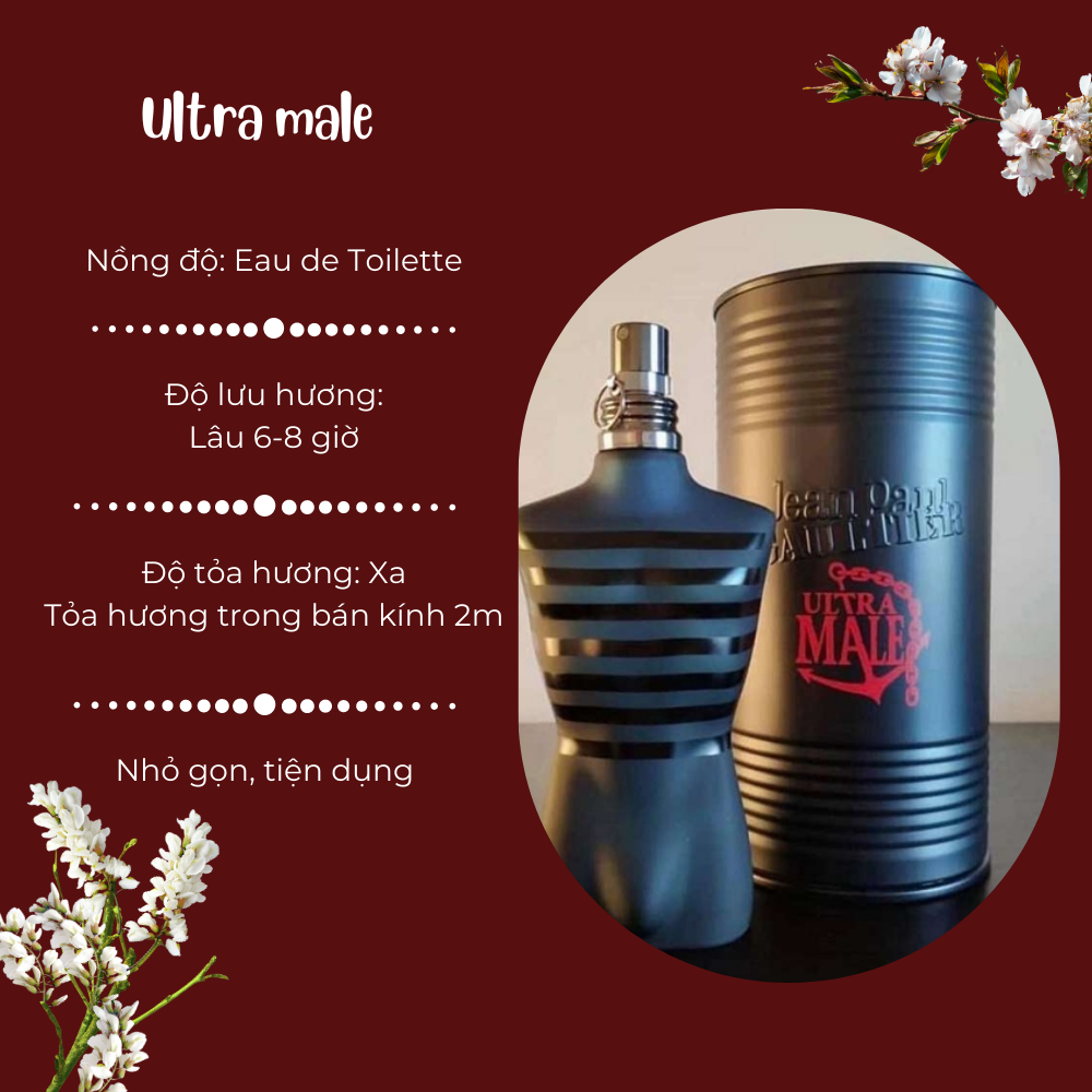 Nước hoa nam Ultra Male Jean Paul Gaultier EDT mẫu thử 10ml mạnh mẽ, cuốn hút- Romeo Official