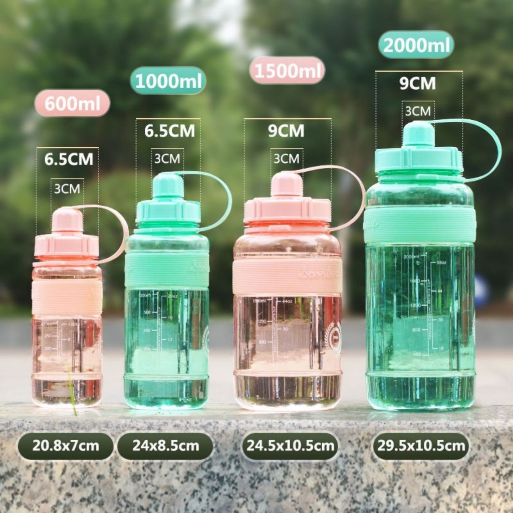 Bình Nước Thể Thao Tập Gym Sport Cup Cao Cấp Có Ống Hút Đàn Hồi Và Vạch Chia ML