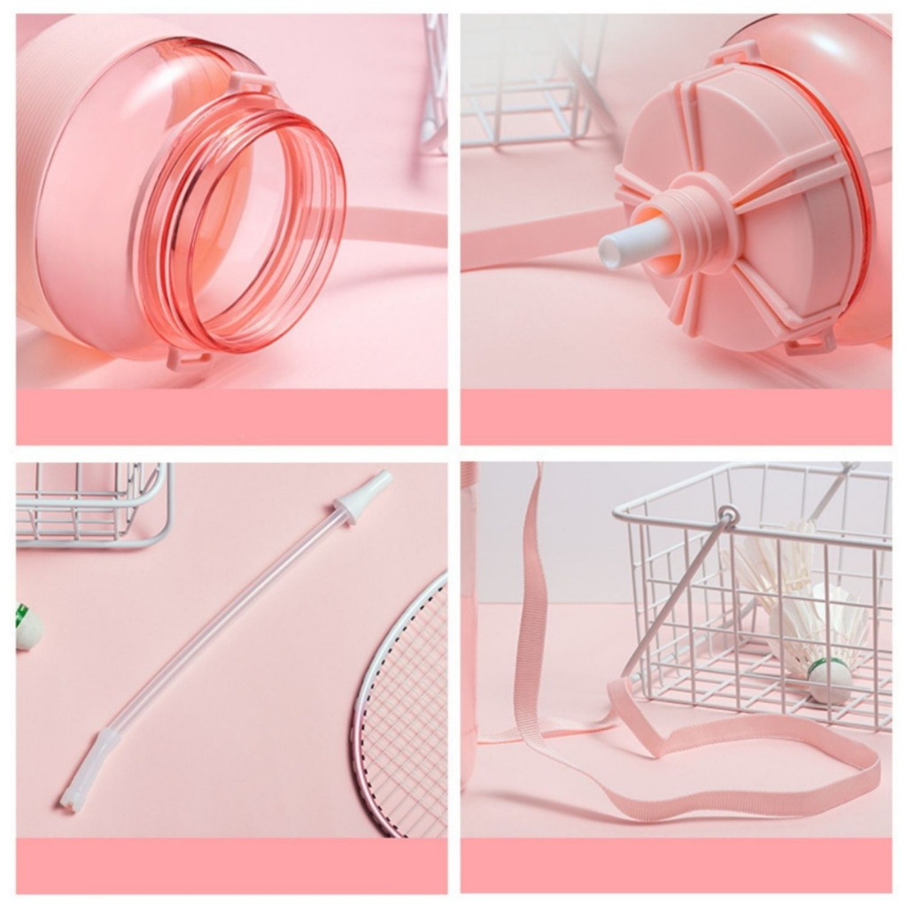 Bình Nước Thể Thao Tập Gym Sport Cup Cao Cấp Có Ống Hút Đàn Hồi Và Vạch Chia ML