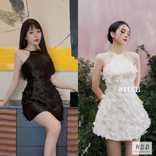 Đầm cổ yếm đính hoa bứm gaid00281